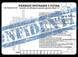 Pierwsze spotkanie z fizyką - krzyżówka