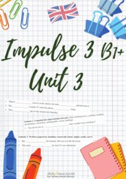 Impulse 3 B1+ Unit 3 - karta pracy, kartkówka