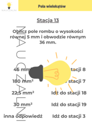 Stacje zadaniowe Pola figur klasy 5 - 6