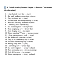 Present Simple vs Present Continuous- klasa 4