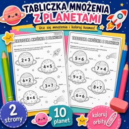 Tabliczka mnożenia z planetami