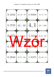 Domino - Dzielenie przez 10, 100 i 1000 | matematyka