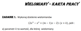 Wielomiany - Karta pracy