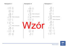 Kwadrat i pierwiastek kwadratowy ułamków dodatnich i ujemnych | matematyka | 26 kolumn