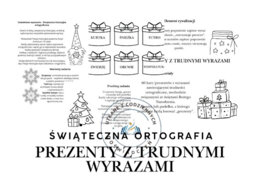 Prezenty z trudnymi wyrazami. Świąteczna ortografia.