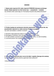 Lekcja o argumentacji – notatka i zadania