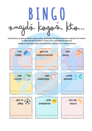 Gra integracyjna "Znajdź kogoś, kto..." - Bingo dla klasy