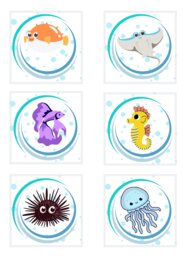 ZNACZKI PRZEDSZKOLNE. ZWIERZĘTA MORSKIE. CZĘŚĆ I.