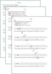 Droga, prędkość, czas - zadania z kolorowaniem