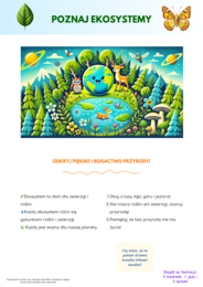 Plakaty. Ekosystemy. Ochrona gatunków. Zagrożenia dla przyrody. Segregacja śmieci