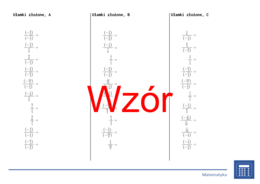 Ułamki złożone | matematyka | 26 kolumn