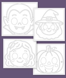 Maski na dzień dyni / halloween format a4 pdf+jpg 13 szt. kolor i czarno białe!