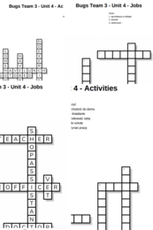 Bugs Team 3 - Unit 4 - krzyżówki - Activities/Jobs