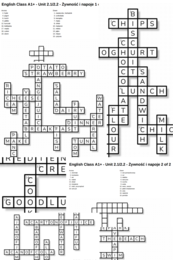 English Class A1+ – Unit 2 – krzyżówki – Żywność i napoje/Opakowania/2.5