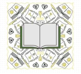 Mandala z motywem książki do kolorowania