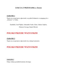 Zemsta - Lekcja z przesiadką- pytania egzaminacyjne
