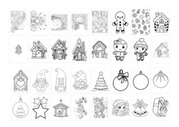 120 świątecznych/zimowych kolorowanek