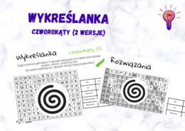 Wykreślanka - czworokąty w dwóch wersjach