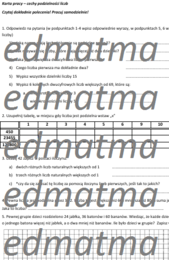 Karta pracy - cechy podzielności liczb, liczby pierwsze i złożone