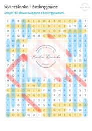 Wykreślanka "Bezkręgowce"