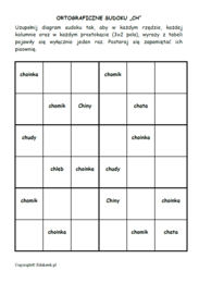 Sudoku - gry ortograficzne