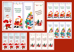 MIKOŁAJKI - Boże Narodzenie – zakładki do książek – zakładka – biblioteka - świetlica - wersja 2