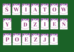 DZIEŃ POEZJI – girlanda – napis – gazetka – wersja 3