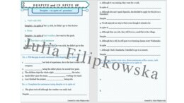 Karta pracy/ Zadania/ Despite/ In spite of/ Grammar/ Gramatyka/ English Grammar/ Ćwiczenia/ Zestaw zadań/ SP/ SP 7-8/ SP 8/ Liceum/ Matura/ Gotowa lekcja