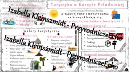 Sketchnotka - notatka „Turystyka w Europie Południowej” wykonana w power point do edycji. Geografia 6; „Gospodarka Europy”