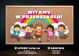 WITAJMY W PRZEDSZKOLU! - GAZETKA ŚCIENNA, DEKORACJA NA ŚCIANĘ