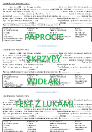Paprocie, skrzypy i widłaki - test z lukami