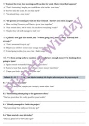 REAKCJE JĘZYKOWE - Zbiór zadań do egzaminu ósmoklasisty z języka angielskiego. Poziom A2/A2+ - codzienne sytuacje, uzupełnianie dialogów, tłumaczenie, dopasowywanie pytań