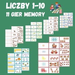 Memory - różne sposoby przedstawiania liczb 1-10