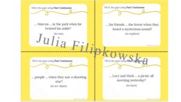 Past Continuous/ Karty do mówienia/ Mówienie/ Speaking/ Zestaw/ Pakiet/ Klasy 4-8/ Klasy 4-6/ Klasy 6-8/ SP/ Warm-up/ Rozgrzewka/ Gramatyka/ Grammar/ Speaking cards grammar/ Grammar cards/ E8