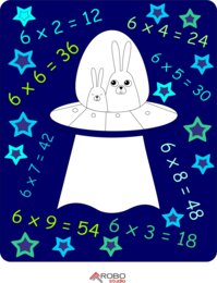 Kolorowanka matematyczna: mnożenie. Dzień tabliczki mnożenia, dzień matematyki.