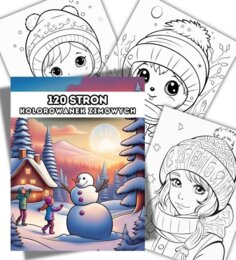 Kolorowanki Zimowe❄️☃️ 120 Stron Przepięknych Ilustracji do Pokolorowania.🩵🩵🩵