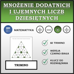 Trimino - Mnożenie dodatnich i ujemnych liczb dziesiętnych | matematyka