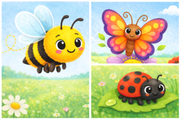 Kto lata nad łąką? – mini książeczka o owadach i kwiatach