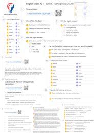 English Class A2+ – Unit 5 – karta pracy