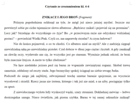 Czytanie ze zrozumieniem "Znikacz i jego broń"