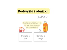 Obniżki i podwyżki- gotowe zadania na lekcję :)