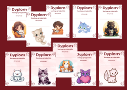 🖤🐱DZIEŃ KOTA – dyplomy – 15 wersji
