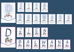 DZIEŃ BAŁWANA - Dzień Bałwanka – girlanda – napis – 2 wersje – gazetka