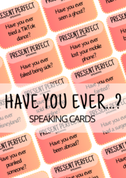 Have you ever...? - Present Perfect - 64 Speaking Cards - mówienie - matura ustna - angielski -B1 - B2