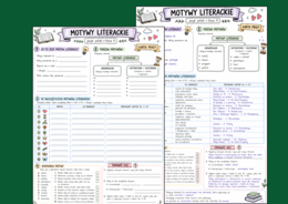 MOTYWY LITERACKIE – karta pracy - 3 wersje - klasa 7 - 8