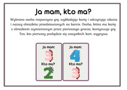 ?Dzień Dinozaura? Gra: Ja mam, kto ma? dino cyfry - 20 kart - 4 zł dino litery - 48 kart - 5 zł Napis - girlanda - 3 zł ?XXL Mega Pakiet ? ponad 100 kart Cena: 15 zł PROMOCJA: Kup Wszystkie rzeczy w cenie 23 zł !!