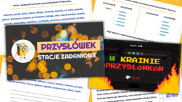 Przysłówek - stacje zadaniowe i escape room