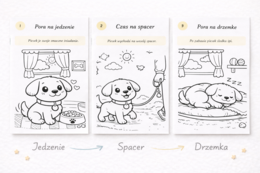 Kolorowanka: dzień z życia psa