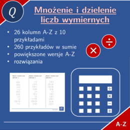 Mnożenie i dzielenie liczb wymiernych | matematyka | 26 kolumn