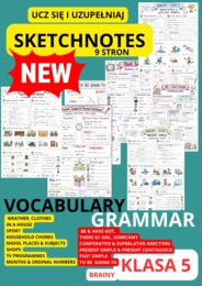 Sketchnotes - GRAMATYKA i SŁOWNICTWO - KLASA 5 - BRAINY 5